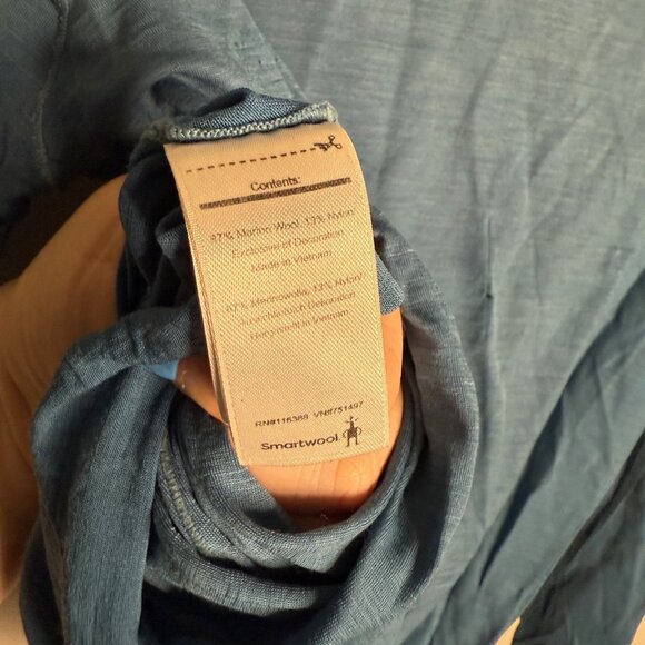 Smartwool Women's Medium Teal Merino Wool Blend Active Fitted Long Sleeve Top - Picture 6 of 6